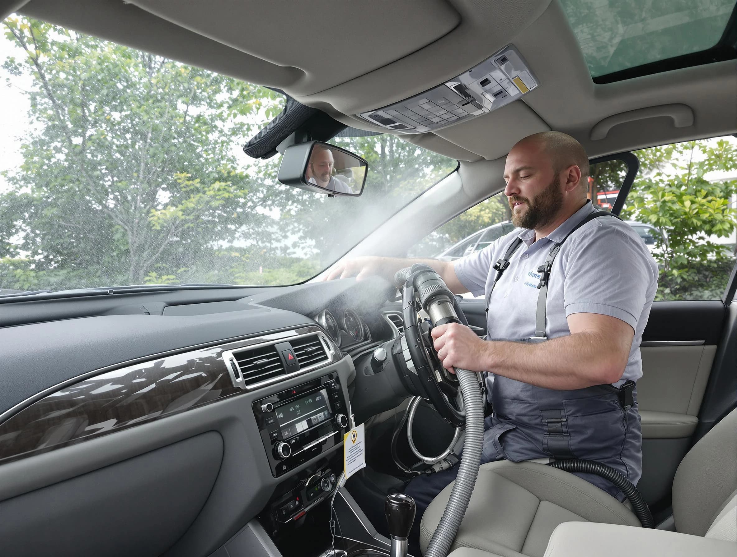 Roswell Air Duct Cleaning specialist performing professional car duct cleaning in Roswell