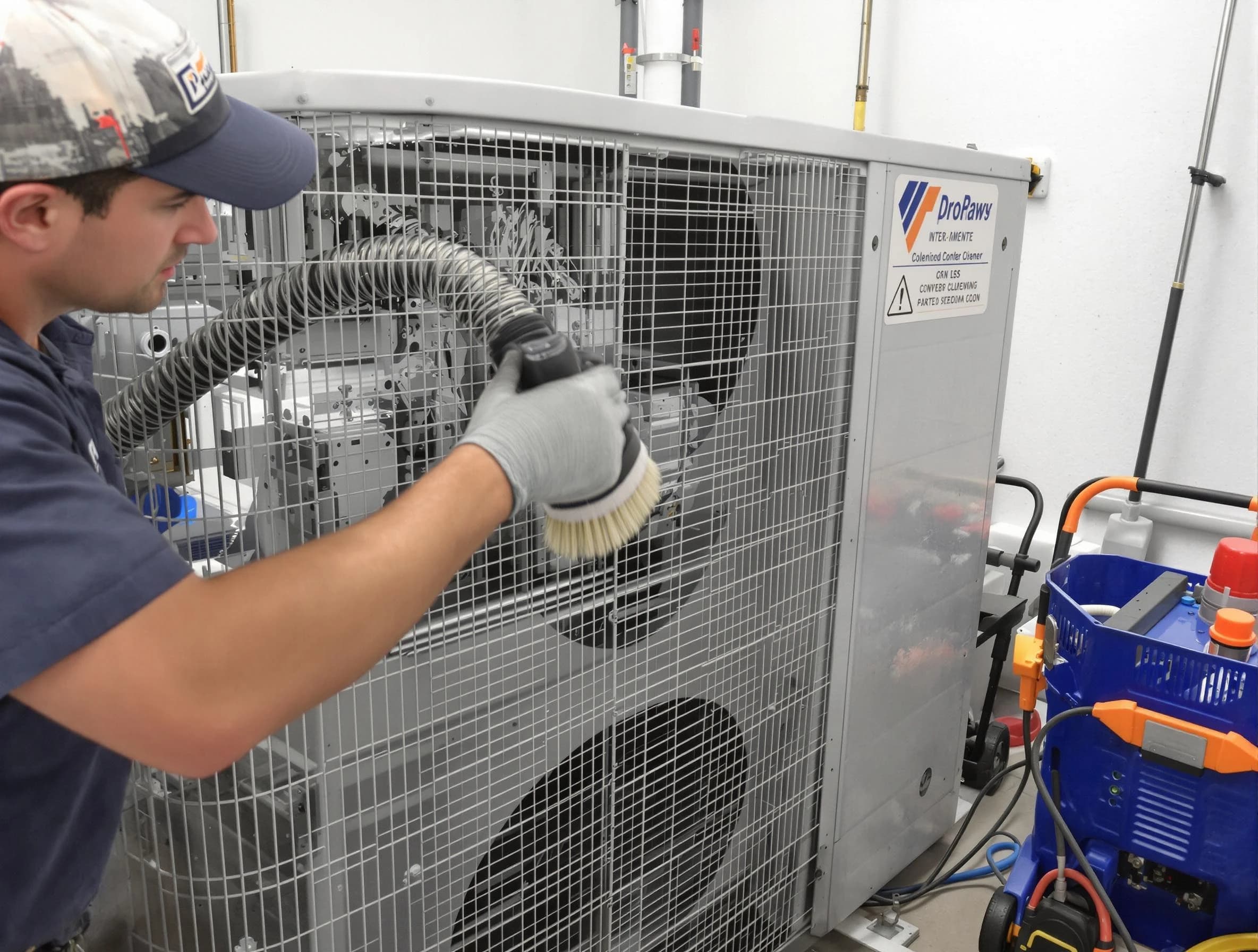 Roswell Air Duct Cleaning specialist performing precision AC coil cleaning for improved system performance in Roswell