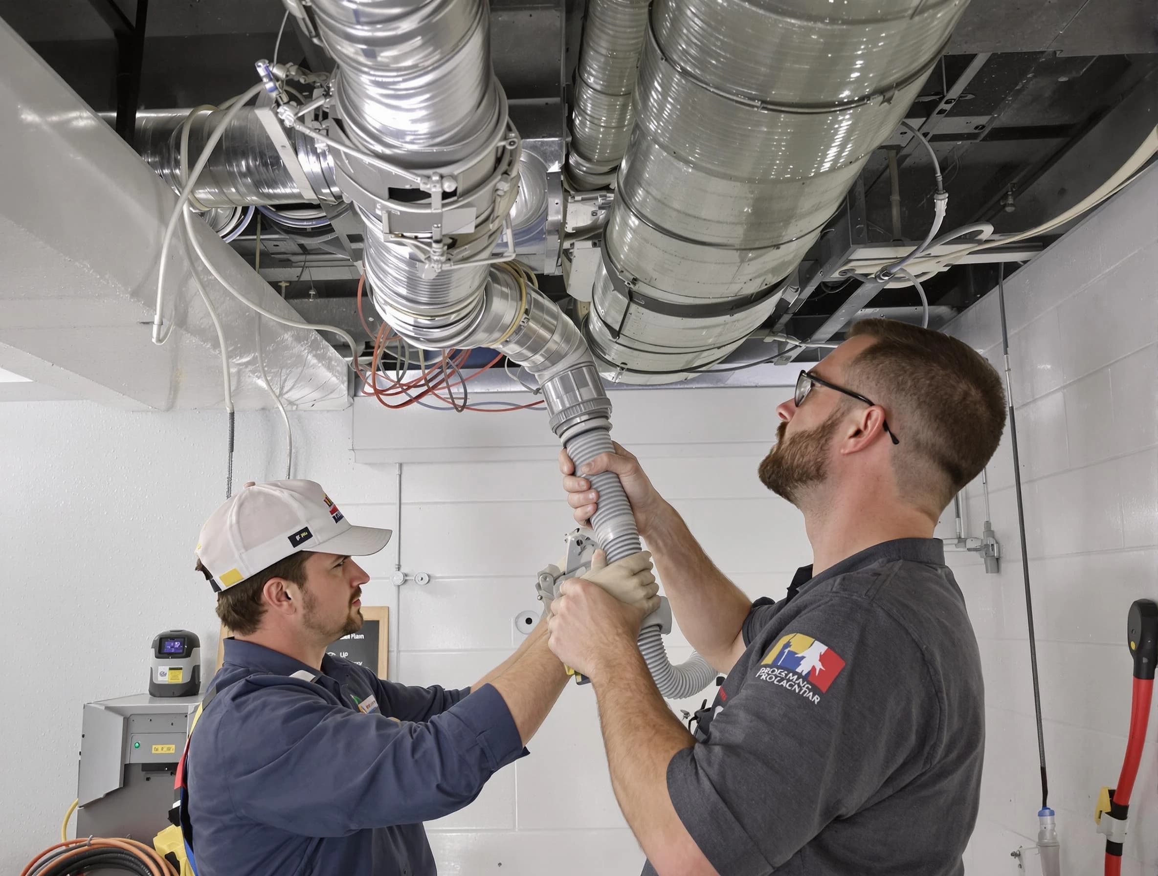 Roswell Air Duct Cleaning technician performing thorough AC duct cleaning in Roswell