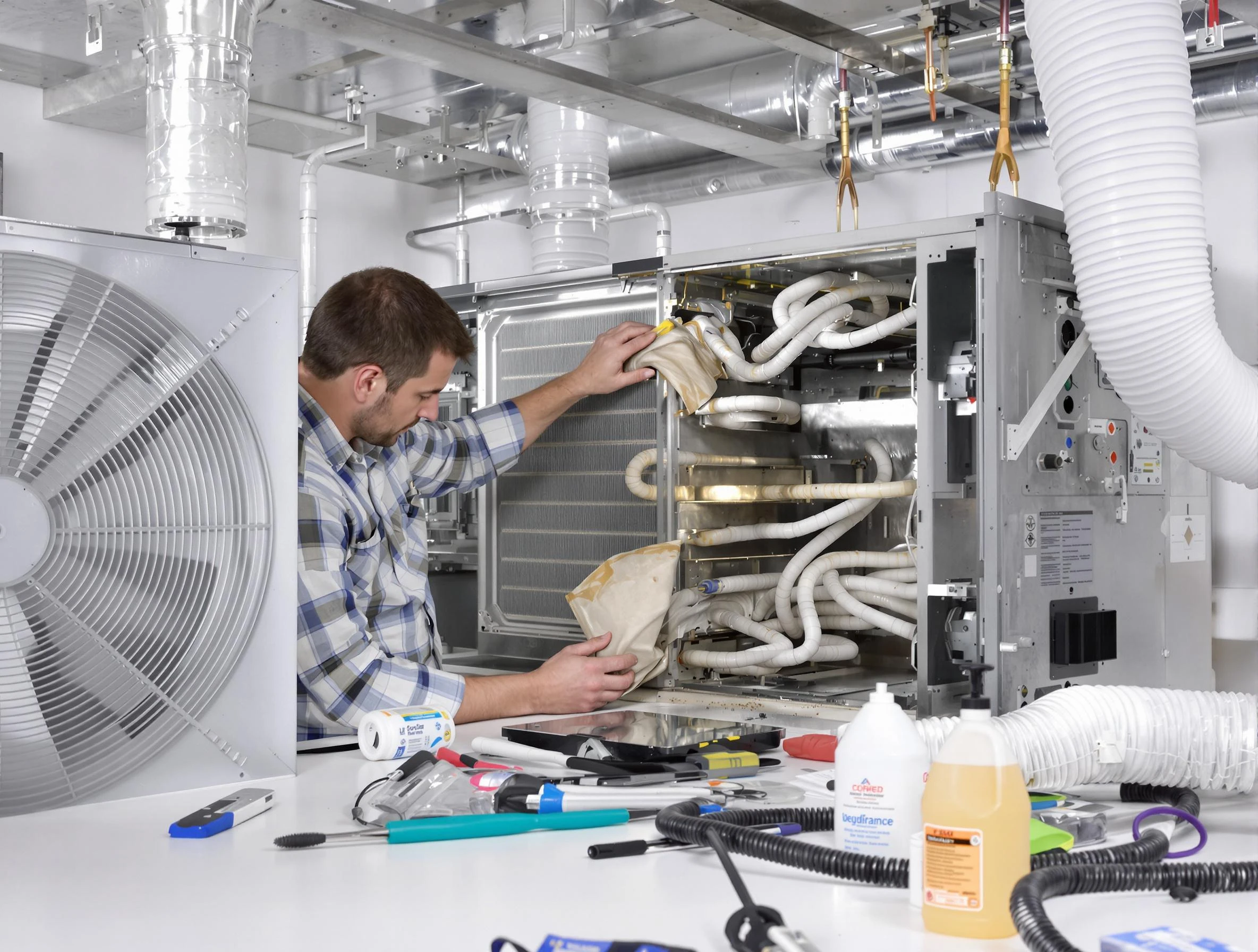 Roswell Air Duct Cleaning specialist performing precision AC coil cleaning in Roswell